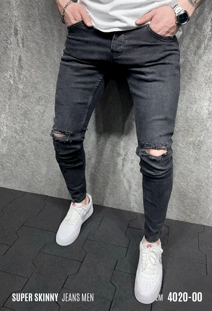 JEANS MEN SMOKE - Super Skinny