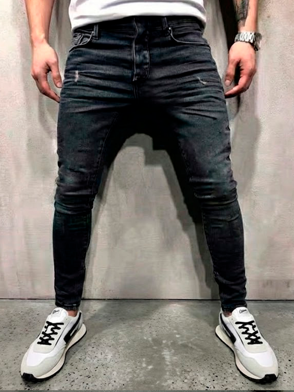 JEANS MEN GRIS HUMO - Super Skinny