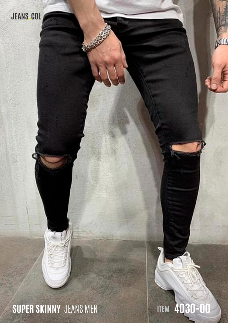 JEANS MEN BLACK - Super Skinny